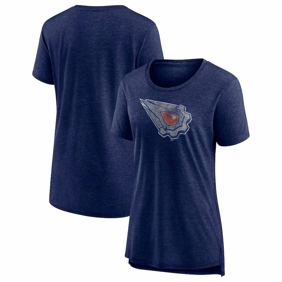 Women's Edmonton Oilers Fanatics Heather Navy Special Edition 2.0 Modern T-Shirt - ujerseystore