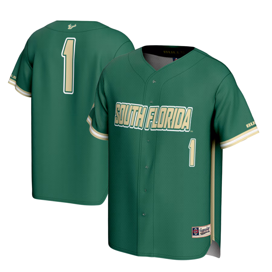 Youth GameDay Greats #1 Green South Florida Bulls Lightweight Baseball Fashion Jersey - ujerseystore