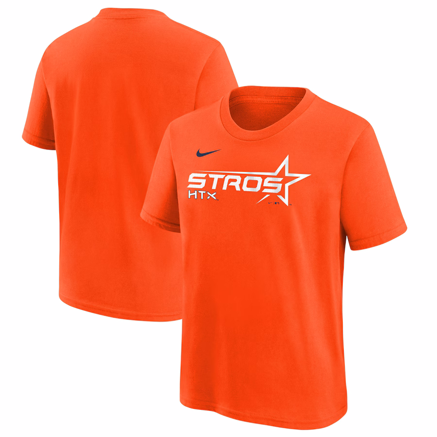 Youth Houston Astros Nike Orange 2025 City Connect Wordmark T-Shirt - ujerseystore