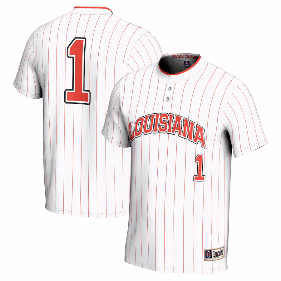 Unisex GameDay Greats #1 White Louisiana Ragin' Cajuns Lightweight Softball Jersey - ujerseystore