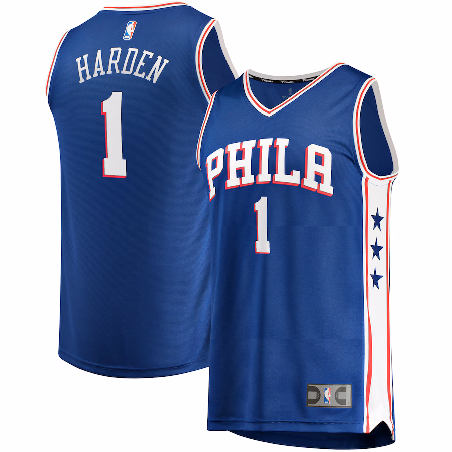 Men's Philadelphia 76ers James Harden Fanatics Royal Fast Break Replica Jersey - Icon Edition - ujerseystore