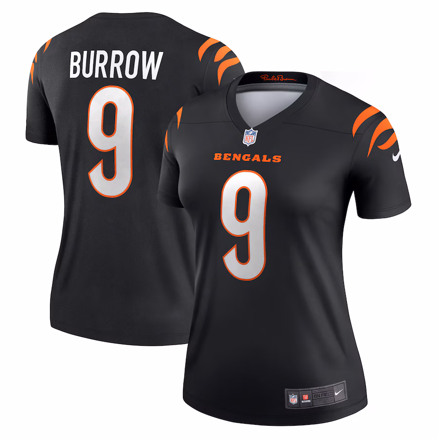 Women's Cincinnati Bengals Joe Burrow Nike Black Legend Player Performance Top - ujerseystore