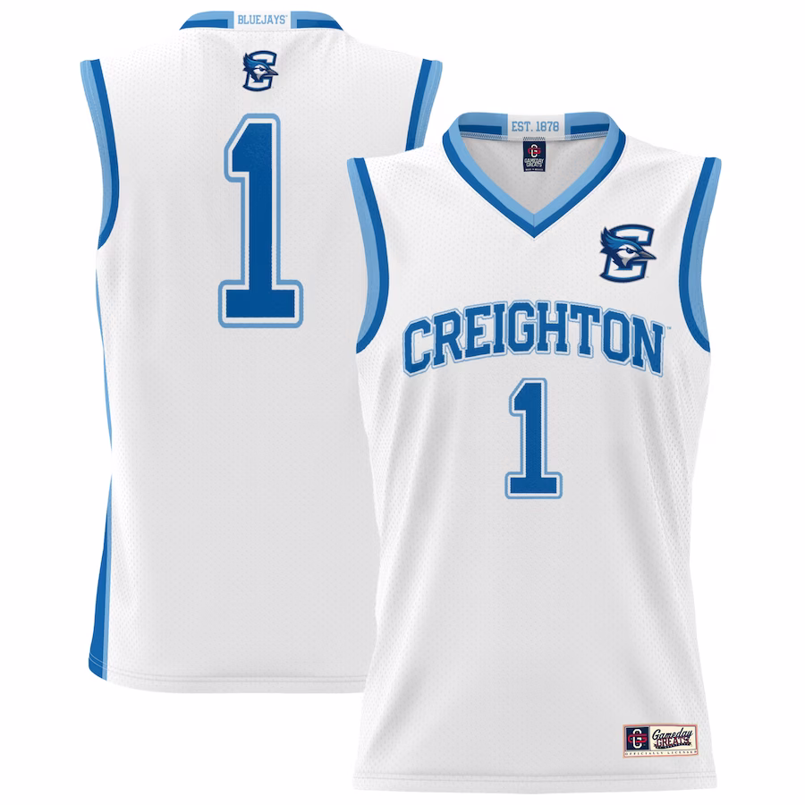 #1 Creighton Bluejays GameDay Greats Youth Lightweight Basketball Jersey - White - ujerseystore