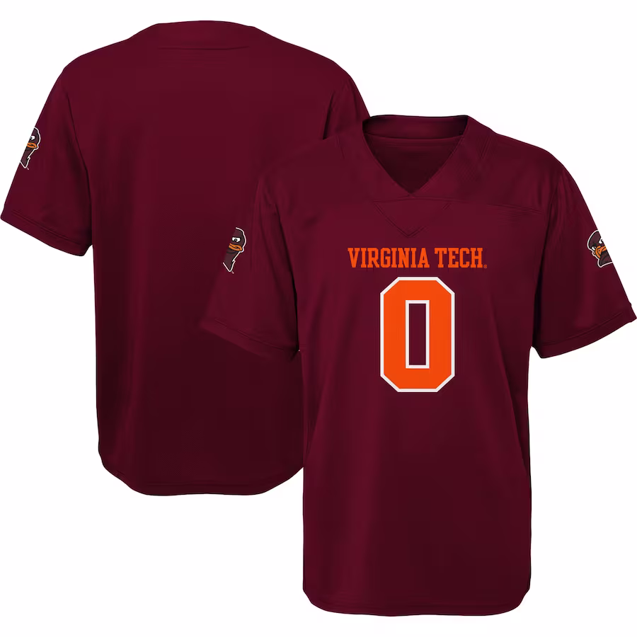 #0 Virginia Tech Hokies Youth Jersey - Maroon - ujerseystore