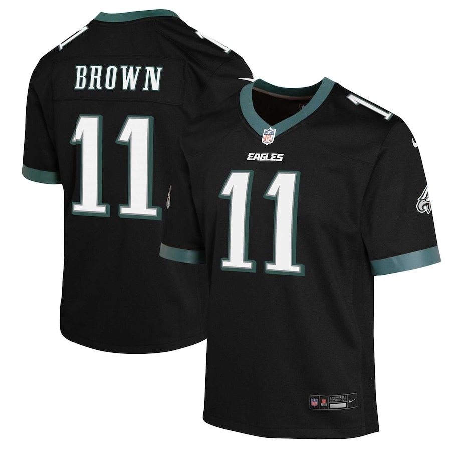 Youth Philadelphia Eagles A.J. Brown Nike Black Game Jersey - ujerseystore