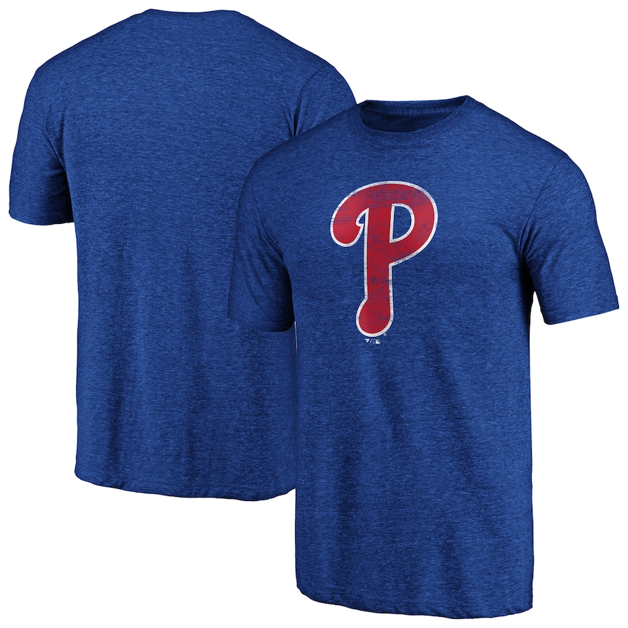 Men's Philadelphia Phillies Profile Royal Big & Tall Weathered Logo T-Shirt - ujerseystore