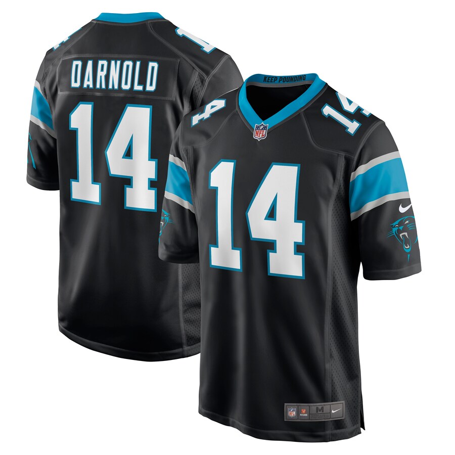 Men's Carolina Panthers Sam Darnold Nike Black Game Player Jersey - ujerseystore