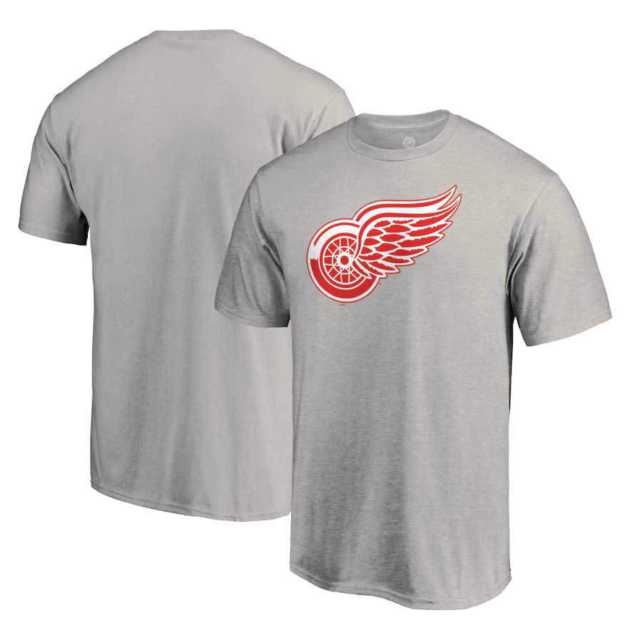 Men's Detroit Red Wings Heather Gray Logo T-Shirt - ujerseystore