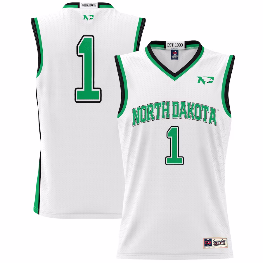 #1 North Dakota GameDay Greats Lightweight Basketball Fashion Jersey - White - ujerseystore