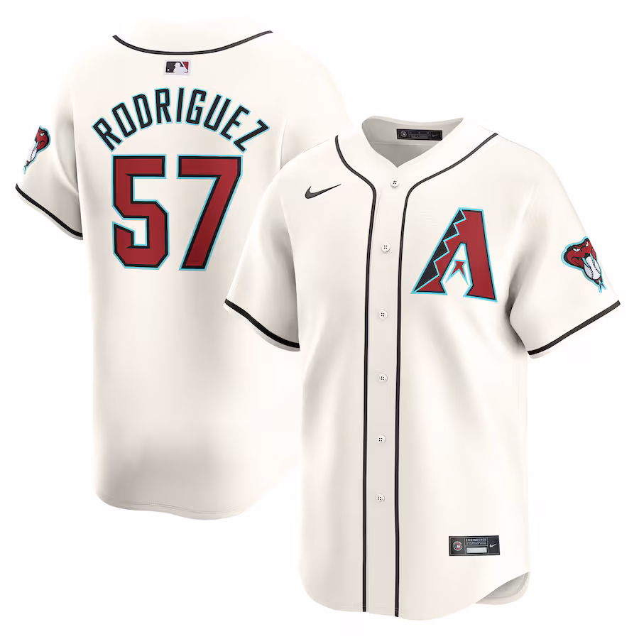 Men's Arizona Diamondbacks Eduardo Rodriguez Nike White Home Limited Player Jersey - ujerseystore