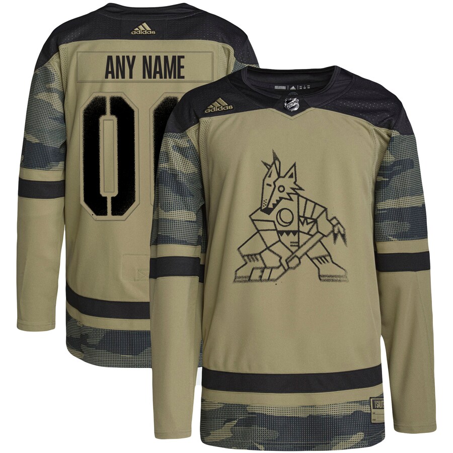 Men's Arizona Coyotes adidas Camo Military Appreciation Team Authentic Custom Practice Jersey - ujerseystore