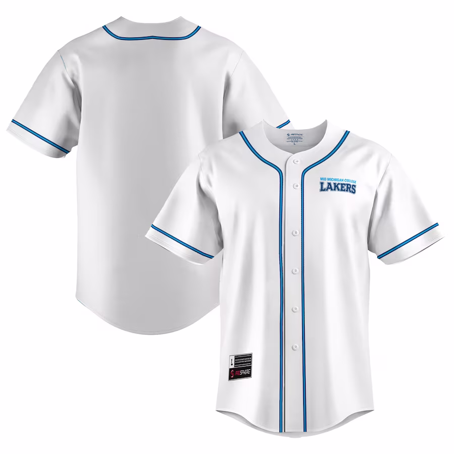 Mid Michigan College GameDay Greats Lightweight Baseball Jersey - White - ujerseystore