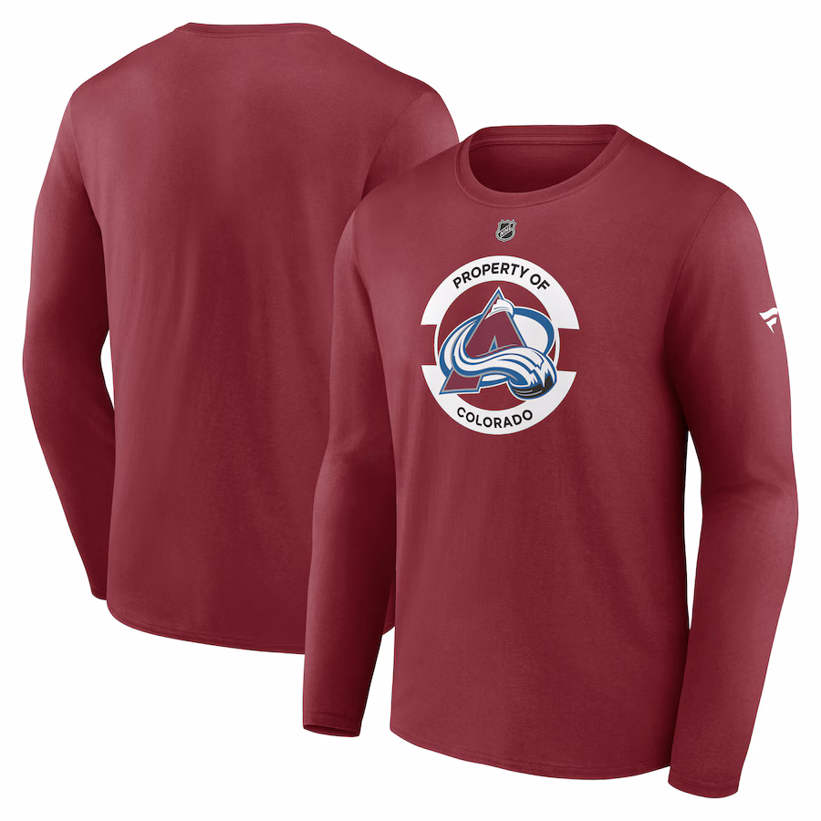 Men's Colorado Avalanche Fanatics Burgundy Authentic Pro Core Secondary Long Sleeve T-Shirt - ujerseystore