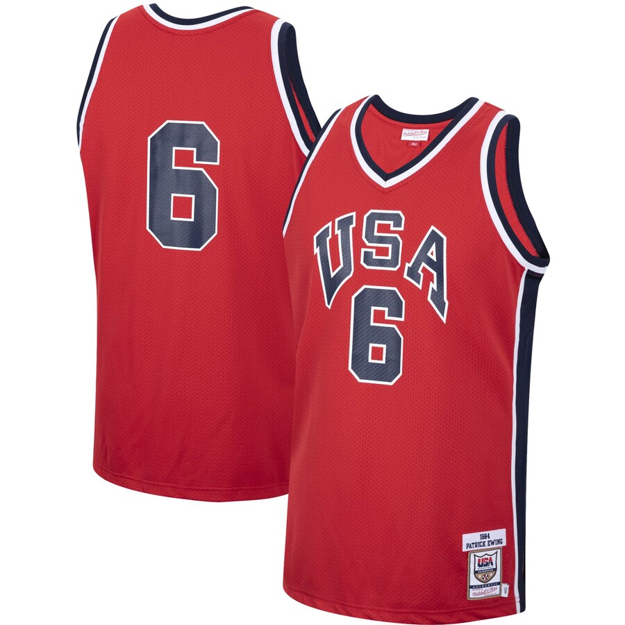 Men's USA Basketball Patrick Ewing Mitchell & Ness Red 1984 Authentic Jersey - ujerseystore