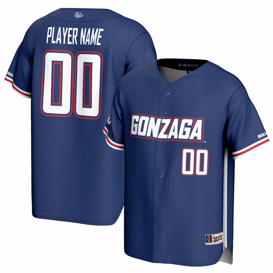 Gonzaga Bulldogs GameDay Greats Unisex NIL Pick-A-Player Baseball Lightweight Jersey - Navy - ujerseystore