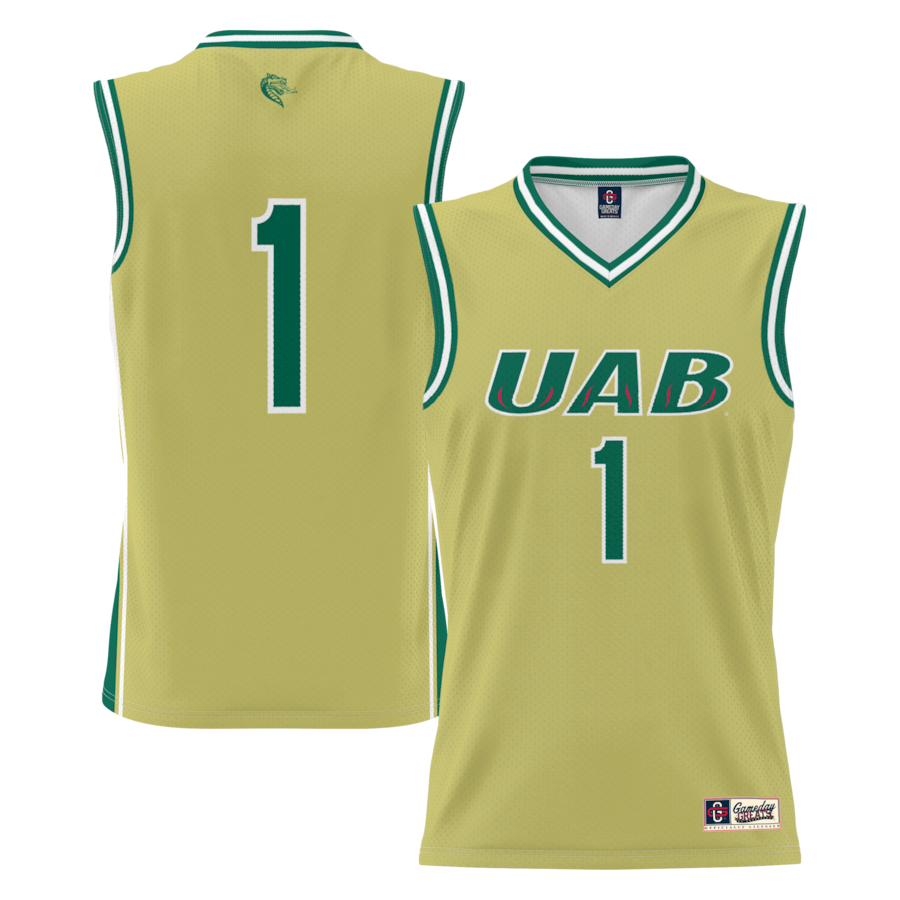 Youth GameDay Greats #1 Gold UAB Blazers Lightweight Basketball Jersey - ujerseystore