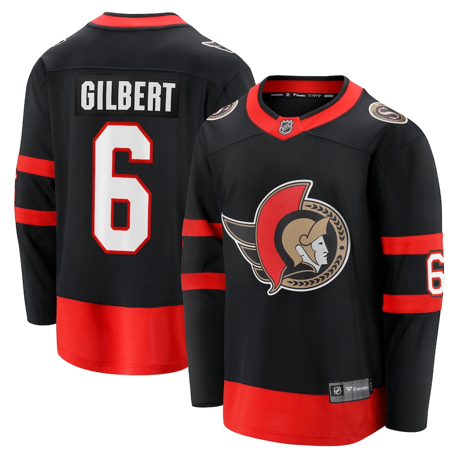 Men's Ottawa Senators Dennis Gilbert Fanatics Black Home Breakaway Jersey - ujerseystore