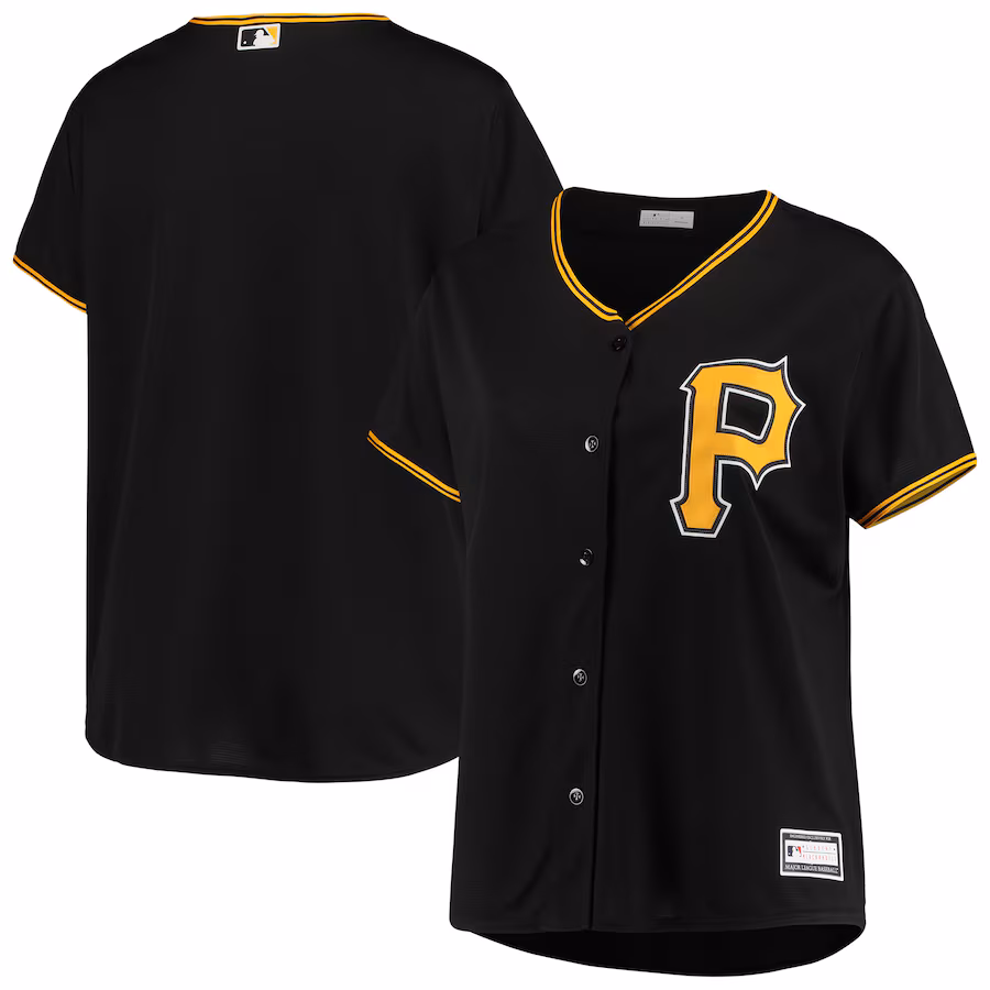 Women's Pittsburgh Pirates Black Plus Size Alternate Replica Team Jersey - ujerseystore