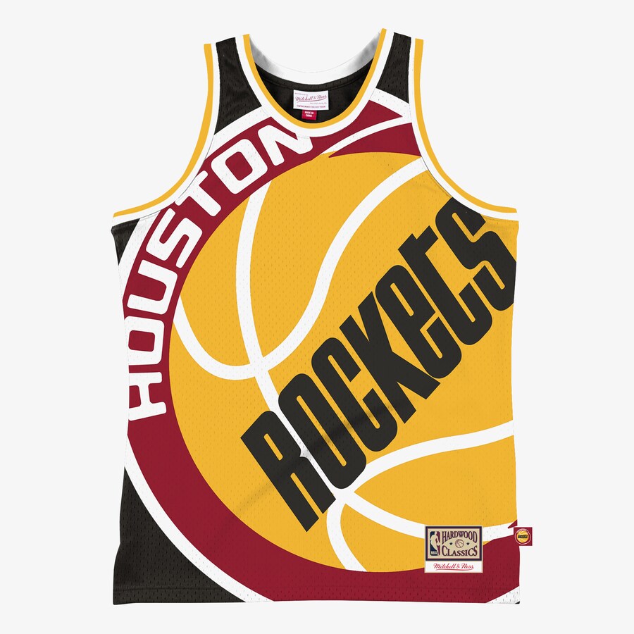 Men's Houston Rockets Mitchell & Ness Black Hardwood Classics Blown Out Fashion Jersey - ujerseystore