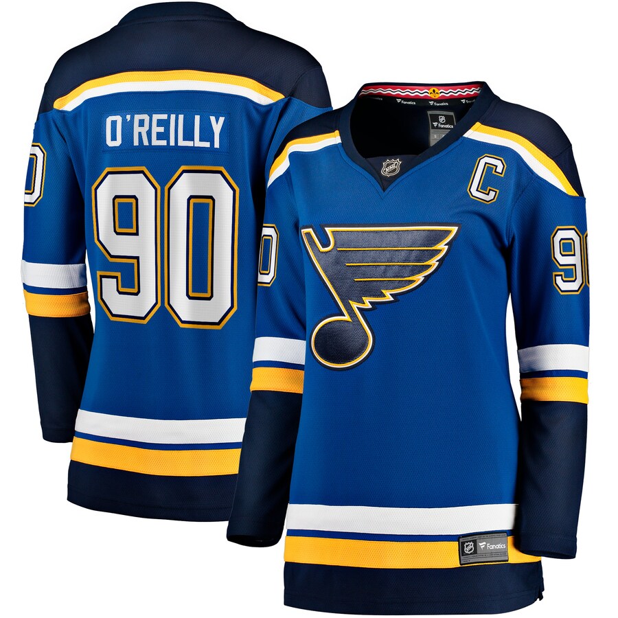 Women's St. Louis Blues Ryan O'Reilly Fanatics Branded Blue Home Premier Breakaway Player Jersey - ujerseystore
