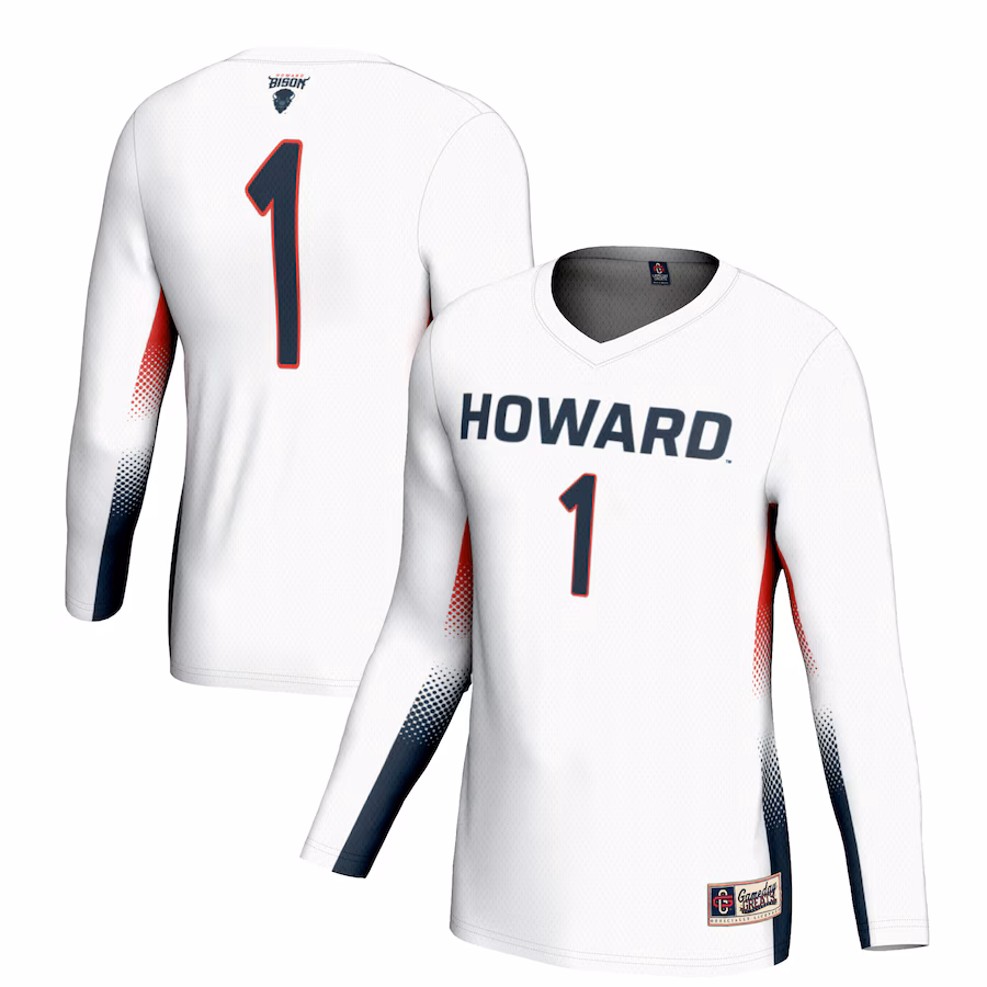 Youth GameDay Greats #1 White Howard Bison Lightweight Women's Volleyball Jersey - ujerseystore