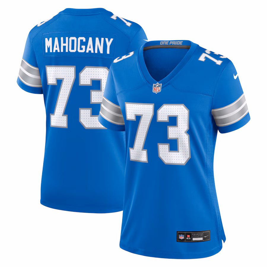 Women's Detroit Lions Christian Mahogany Nike  Blue Team Game Jersey - ujerseystore