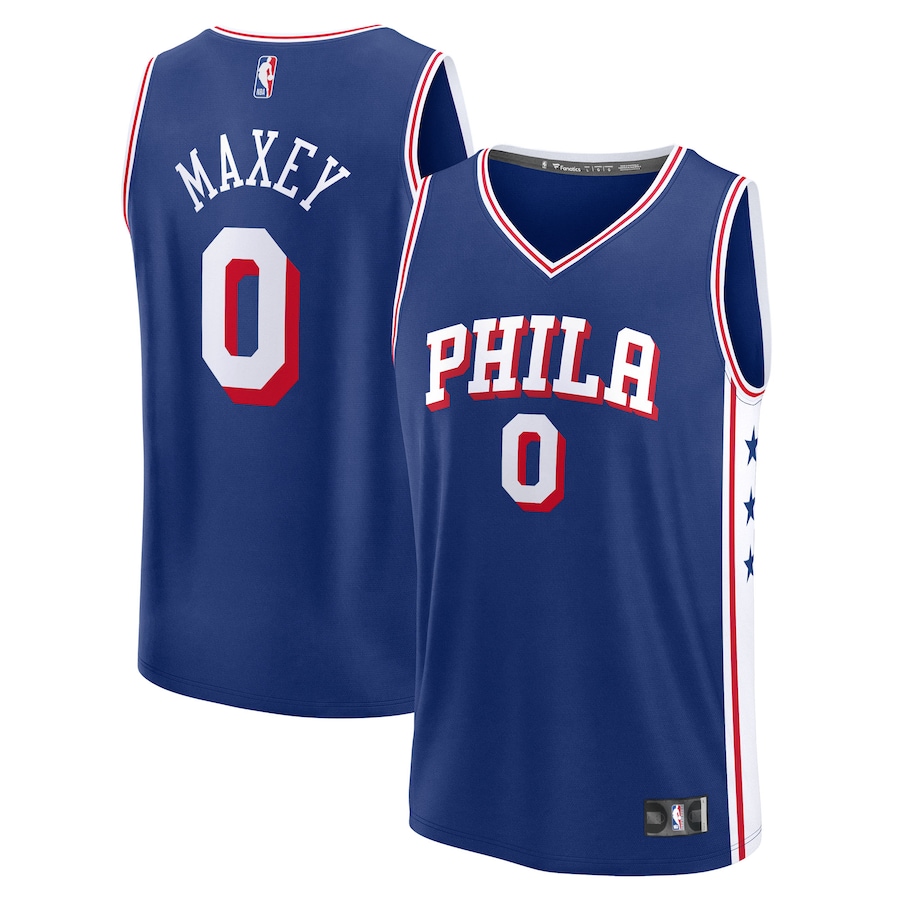 Men's Philadelphia 76ers Tyrese Maxey Fanatics Royal Fast Break Replica Player Jersey - Icon Edition - ujerseystore