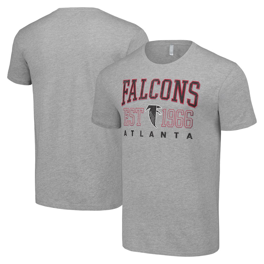 Men's Atlanta Falcons Starter Heather Gray Throwback Logo T-Shirt - ujerseystore
