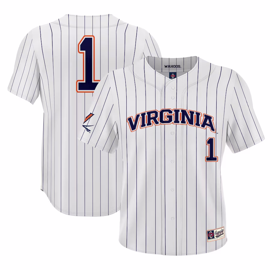 #1 Virginia Cavaliers GameDay Greats Youth Lightweight Baseball Jersey - White - ujerseystore