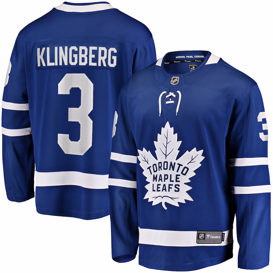 Men's Toronto Maple Leafs John Klingberg Fanatics Blue Home Breakaway Jersey - ujerseystore