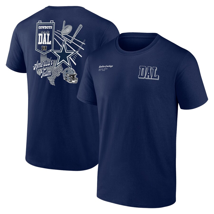 Men's Dallas Cowboys Navy Split Zone T-Shirt - ujerseystore