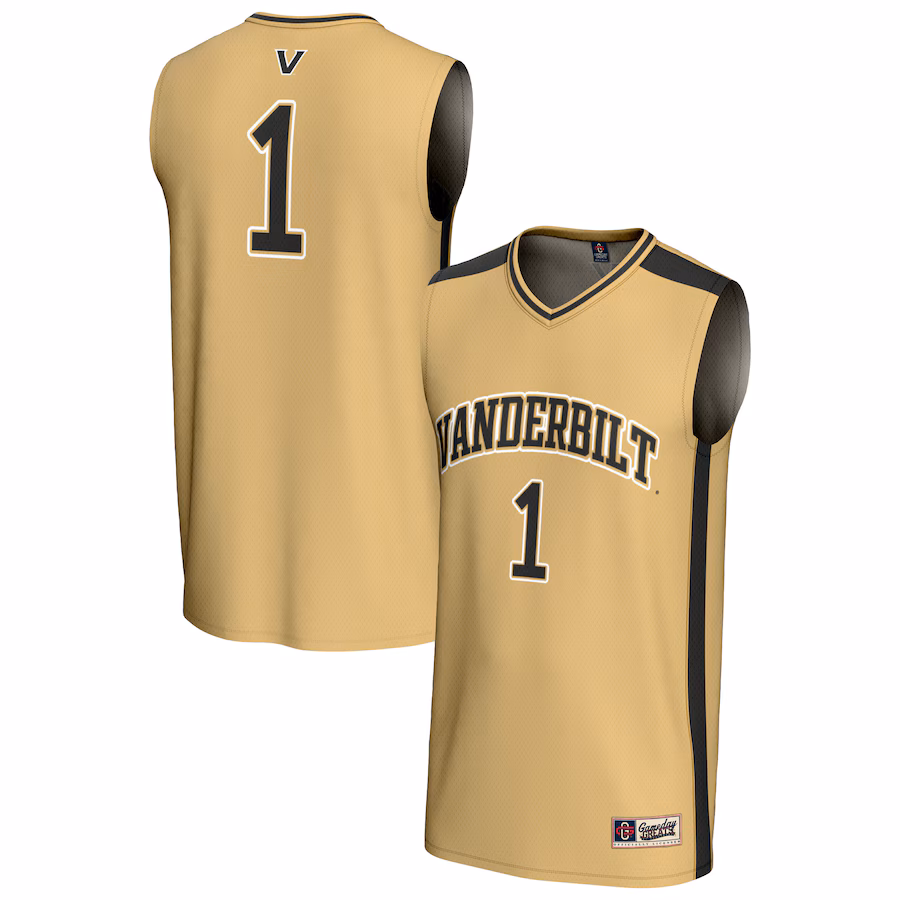 Unisex GameDay Greats #1 Gold Vanderbilt Commodores Lightweight Collegiate Basketball Fashion Jersey - ujerseystore