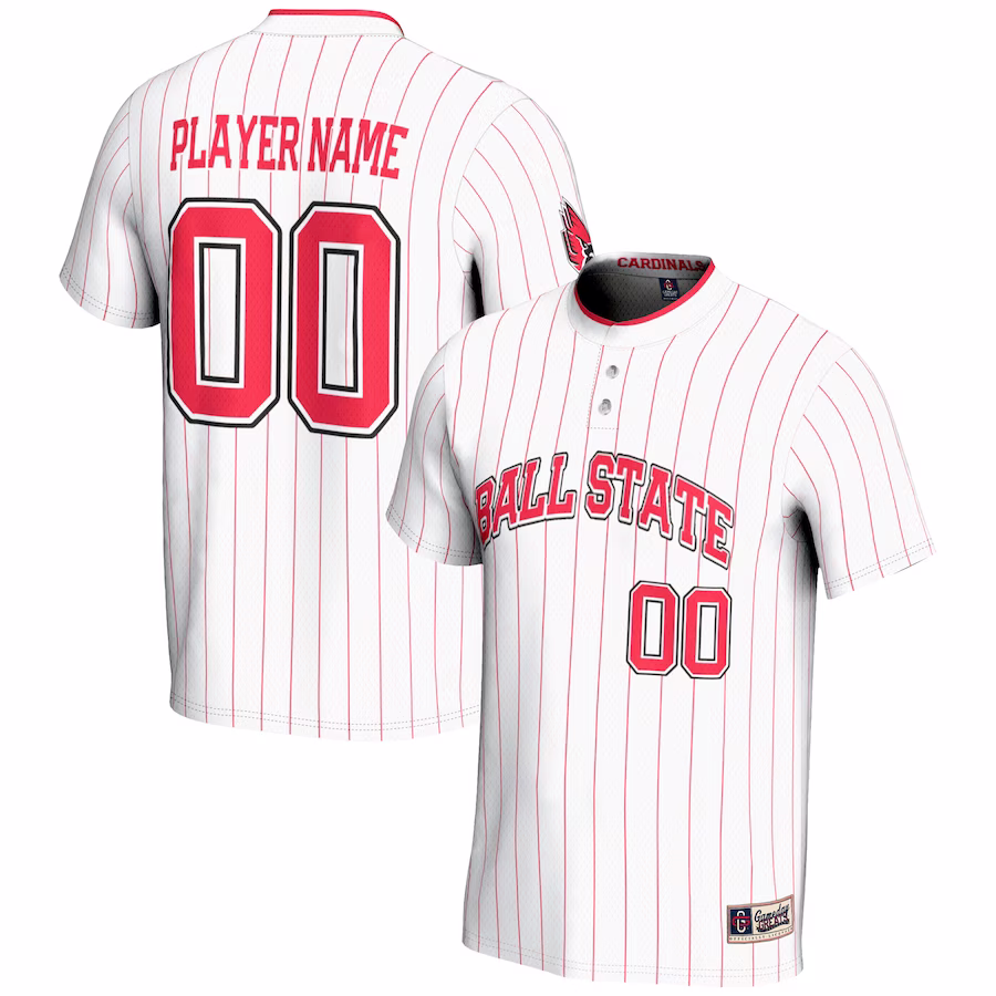 Ball State Cardinals GameDay Greats Unisex  NIL Pick-A-Player Lightweight Softball Jersey - White - ujerseystore