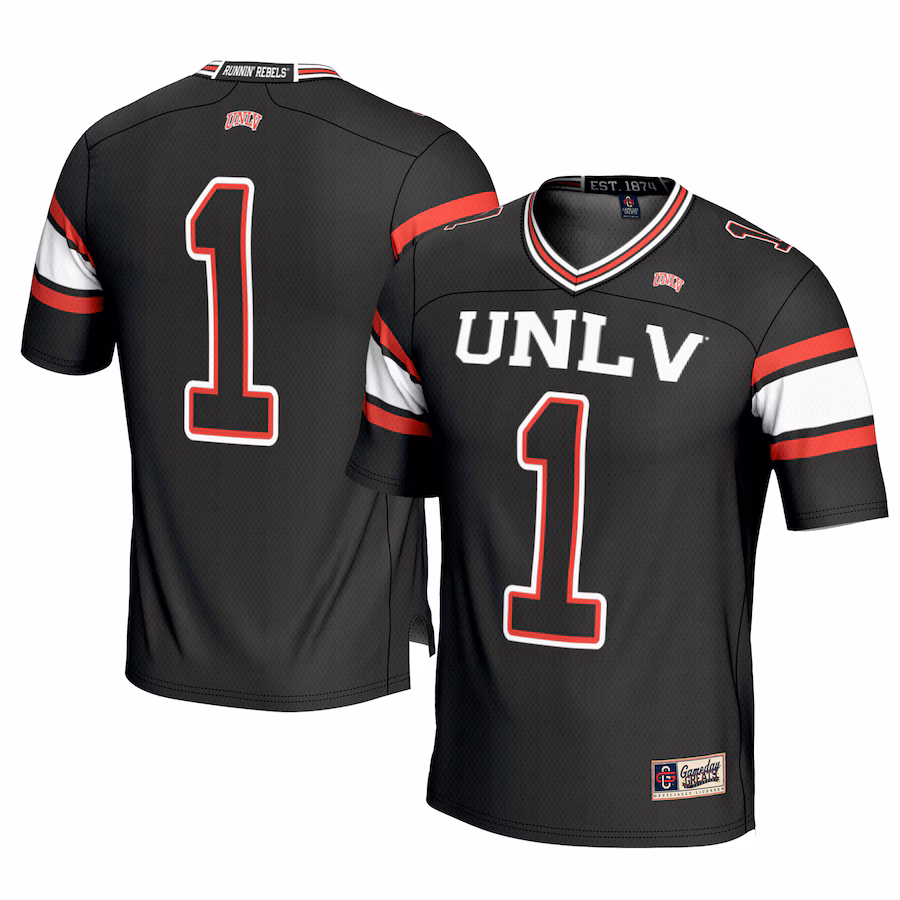 Youth GameDay Greats #1 Black UNLV Rebels Football Jersey - ujerseystore
