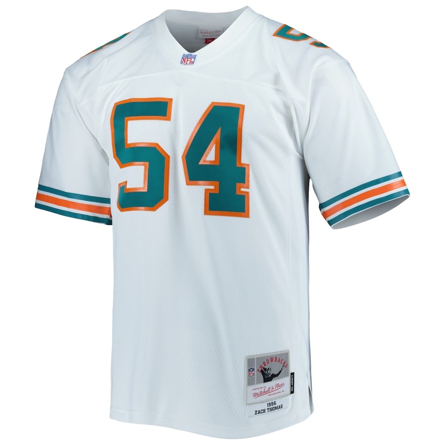 Men's Miami Dolphins Zach Thomas Mitchell & Ness White Legacy Replica Jersey - ujerseystore