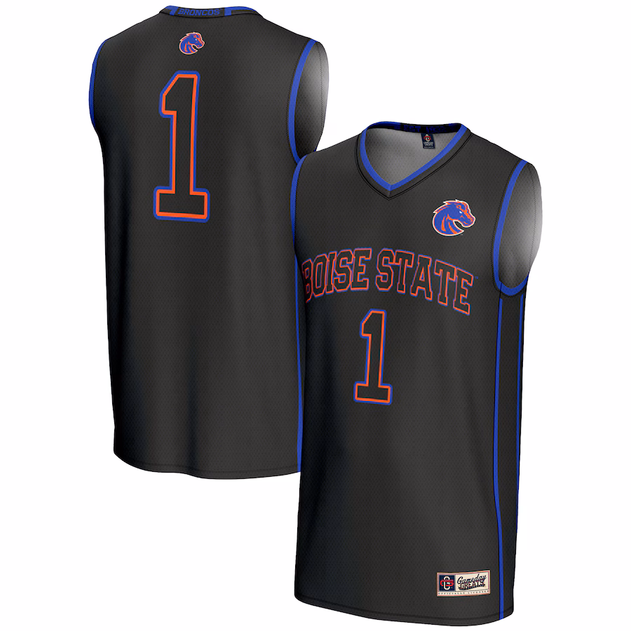 Male GameDay Greats #1  Black Boise State Broncos  Lightweight Basketball Jersey - ujerseystore