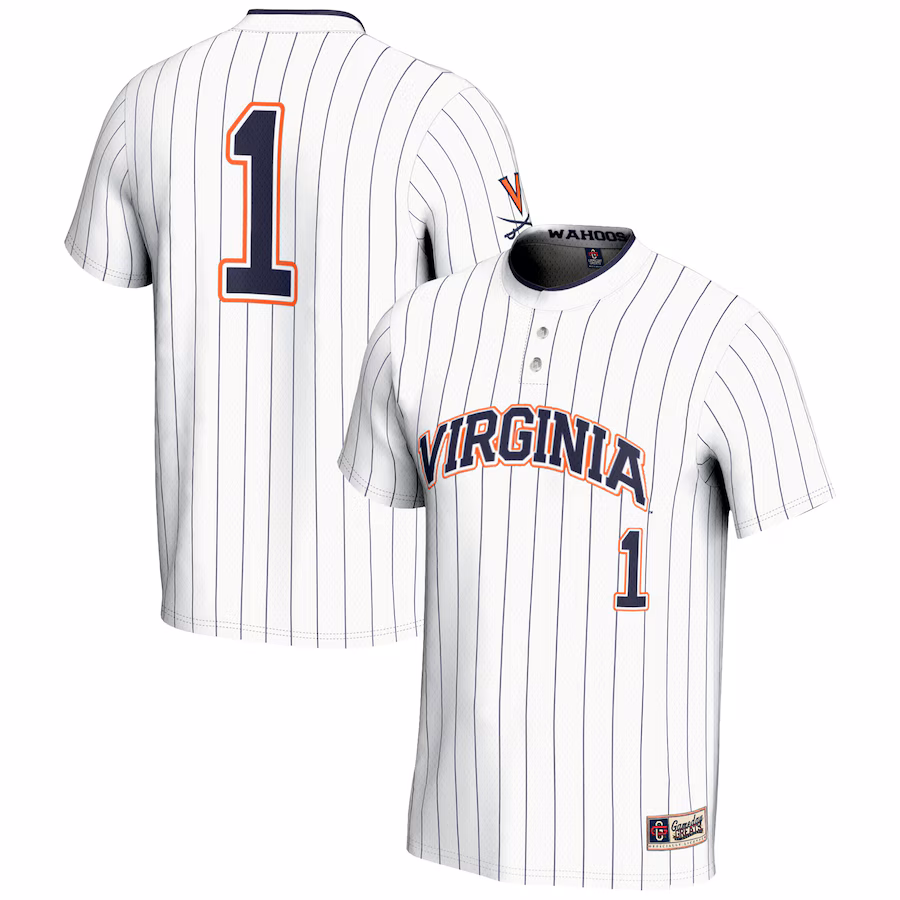Unisex GameDay Greats #1 White Virginia Cavaliers Lightweight Softball Jersey - ujerseystore