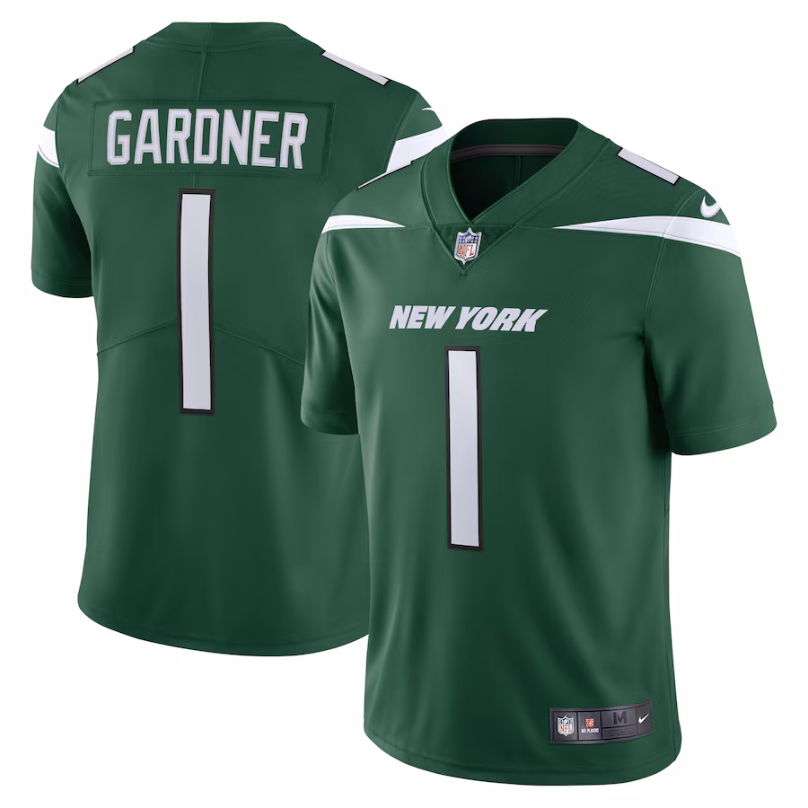 Men's New York Jets Ahmad Sauce Gardner Nike Green Vapor Limited Jersey - ujerseystore