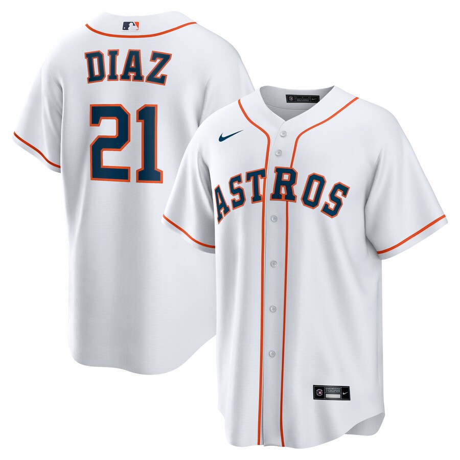 Men's Houston Astros Yainer Diaz Nike White Home Replica Jersey - ujerseystore