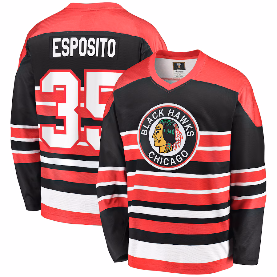 Men's Chicago Blackhawks Tony Esposito Fanatics Red Premier Breakaway Retired Player Jersey - ujerseystore