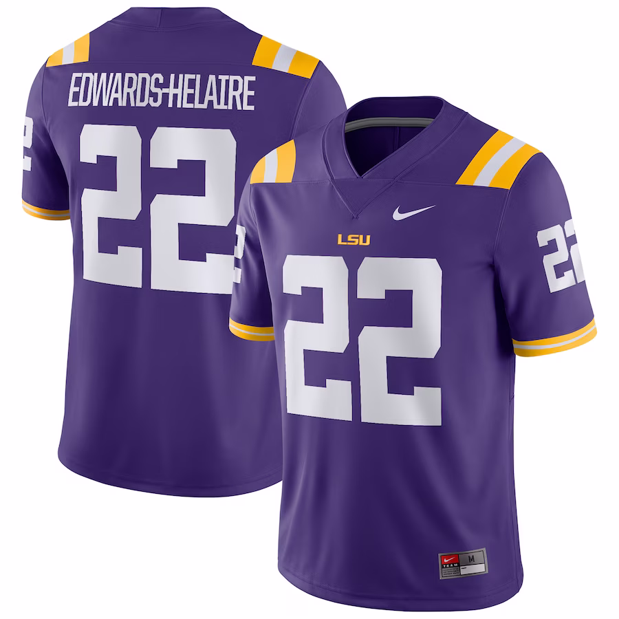 Clyde Edwards-Helaire LSU Tigers Nike Player Game Jersey - Purple - ujerseystore