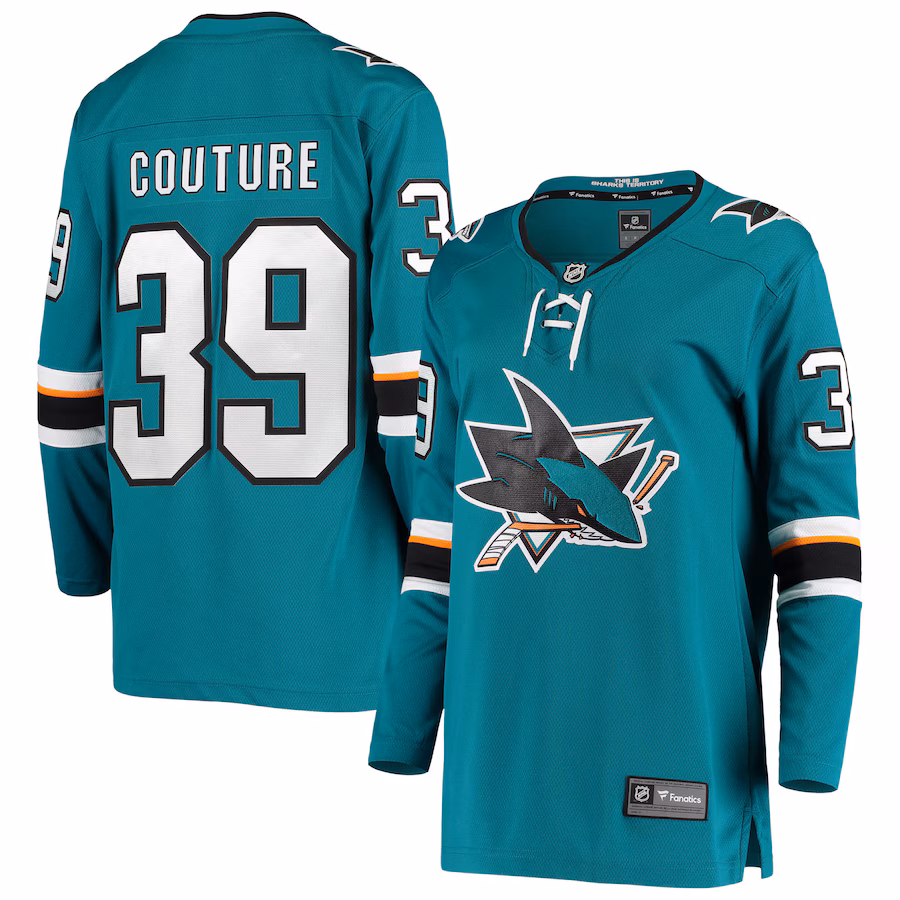 Women's San Jose Sharks Logan Couture Fanatics Teal Breakaway Home Player Jersey - ujerseystore