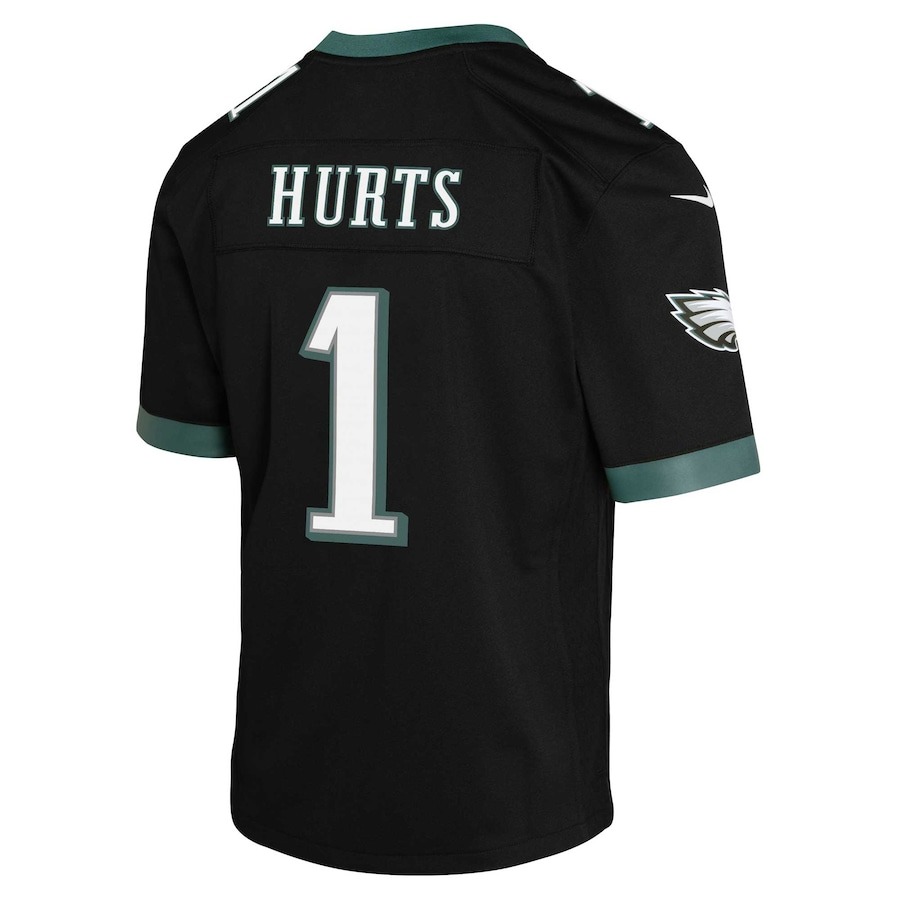 Youth Philadelphia Eagles Jalen Hurts Nike Black Game Jersey - ujerseystore