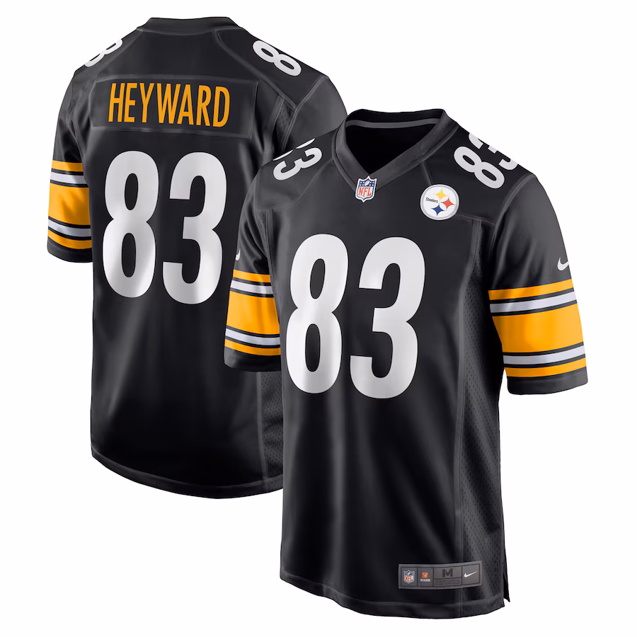 Men's Pittsburgh Steelers Connor Heyward Nike Black Game Player Jersey - ujerseystore