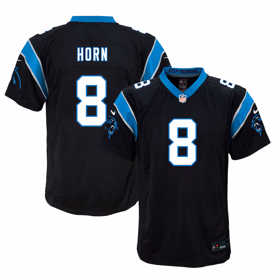 Youth Carolina Panthers Jaycee Horn Nike Black Game Jersey - ujerseystore