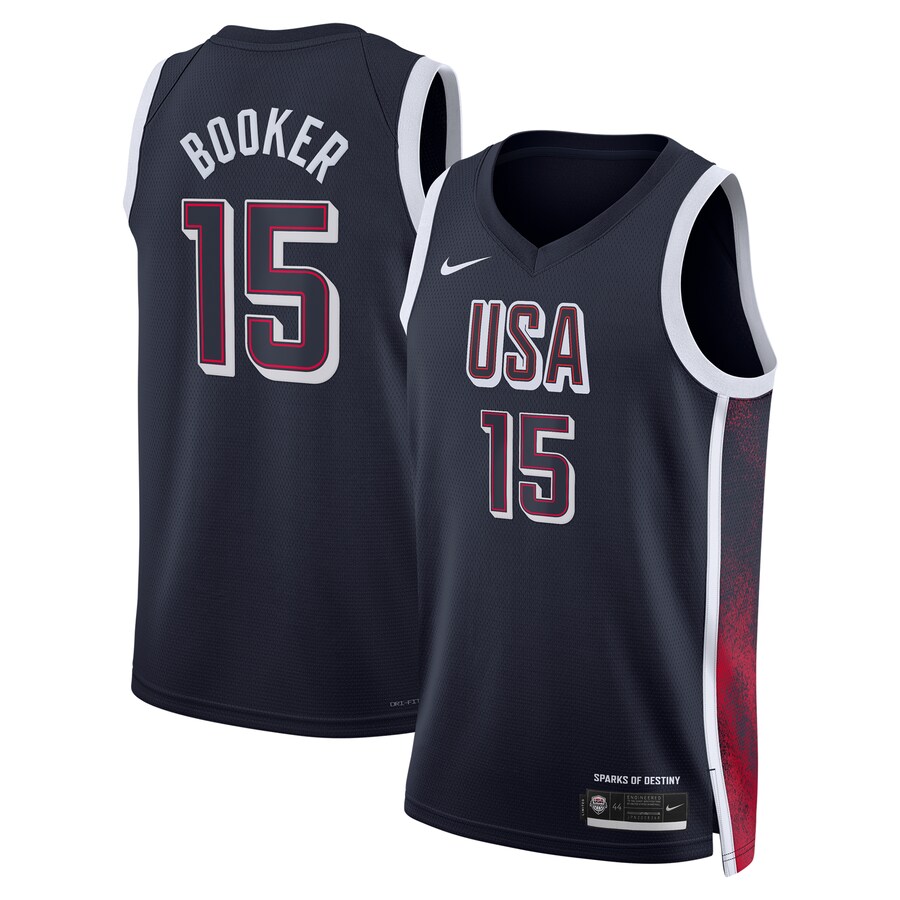 Unisex Men's USA Basketball Devin Booker Nike Navy 2024 Swingman Player Jersey - ujerseystore