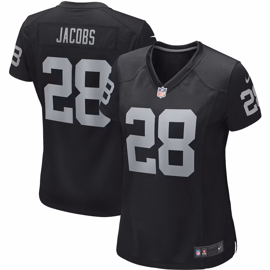 Women's Las Vegas Raiders Josh Jacobs Nike Black Game Player Jersey - ujerseystore