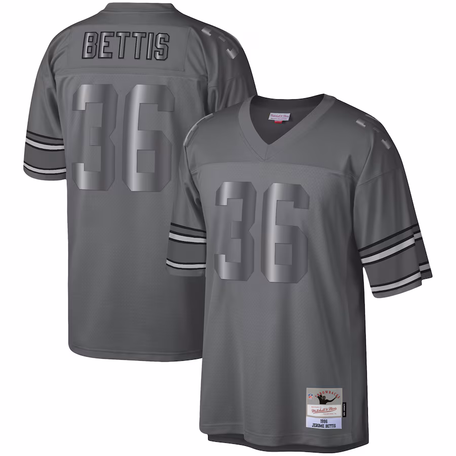 Men's Pittsburgh Steelers Jerome Bettis Mitchell & Ness Charcoal 1996 Retired Player Metal Legacy Jersey - ujerseystore