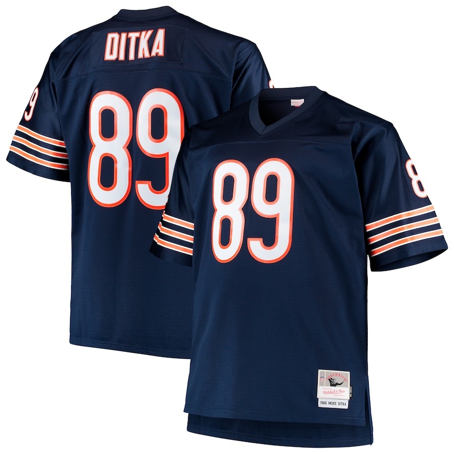 Men's Chicago Bears Mike Ditka Mitchell & Ness Navy Big & Tall 1966 Retired Player Replica Jersey - ujerseystore