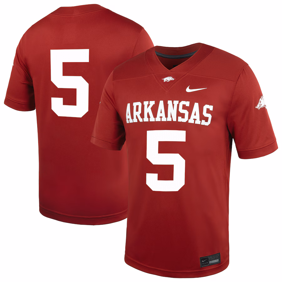 Men's Nike #5 Cardinal Arkansas Razorbacks Untouchable Football Jersey - ujerseystore